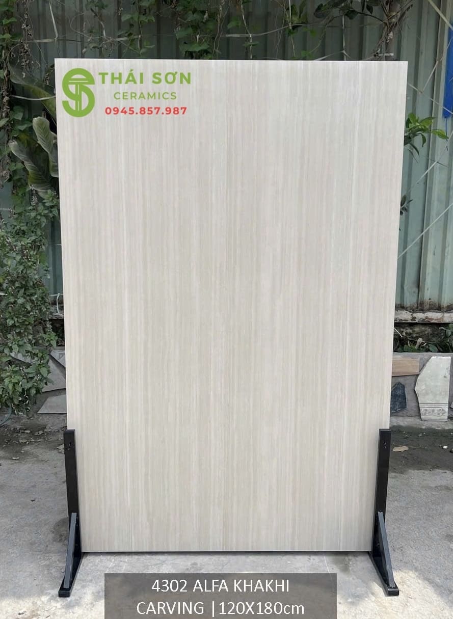Gạch 120x180 lát nền matt caving tông màu kem đá travertine