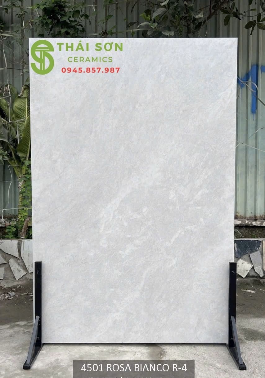 Gạch 120x180 lát nền matt mờ tone xám trắng Rosa Bianco