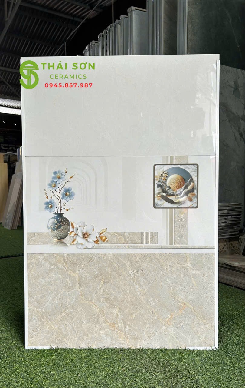 Gạch hà thanh 30x60 bộ đậm nhạt tông kem bóng kiếng