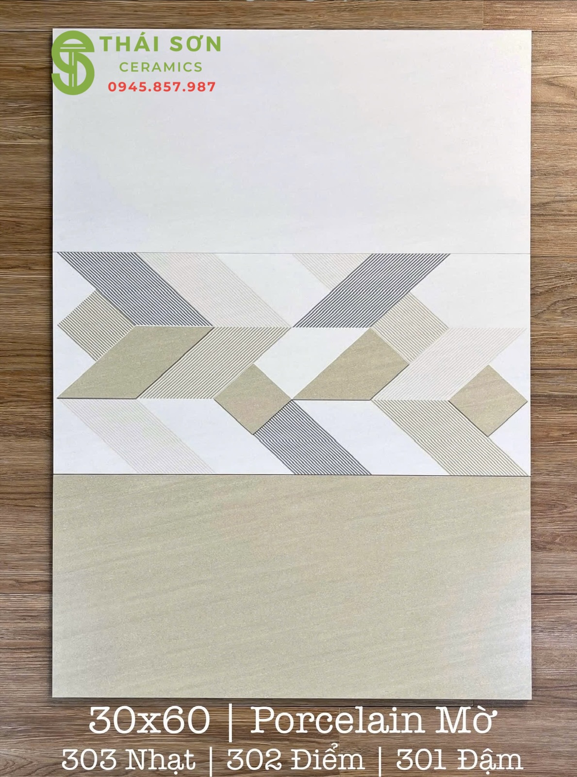 Gạch ốp tường matt mờ 30x60 màu kem bộ đậm nhạt
