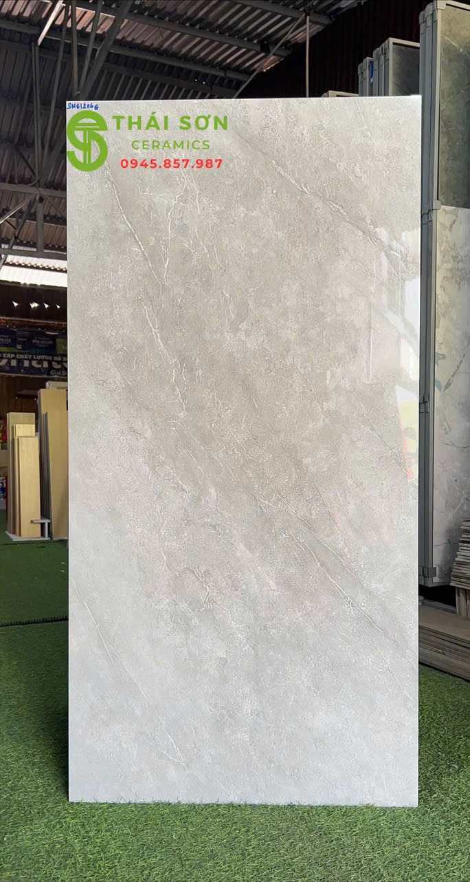 Gạch cmc 60x120 bóng kiếng lát nền tông xám