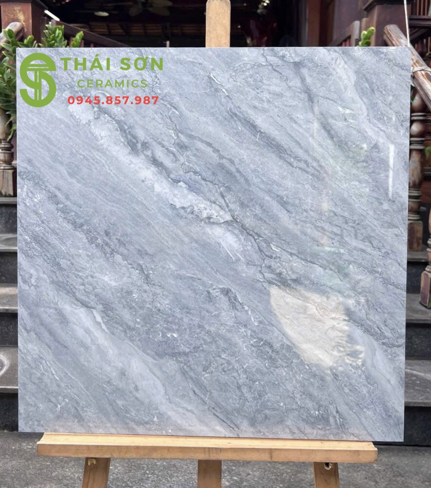 Gạch lát nền vicenza 80x80 bóng kiếng vân xám xanh