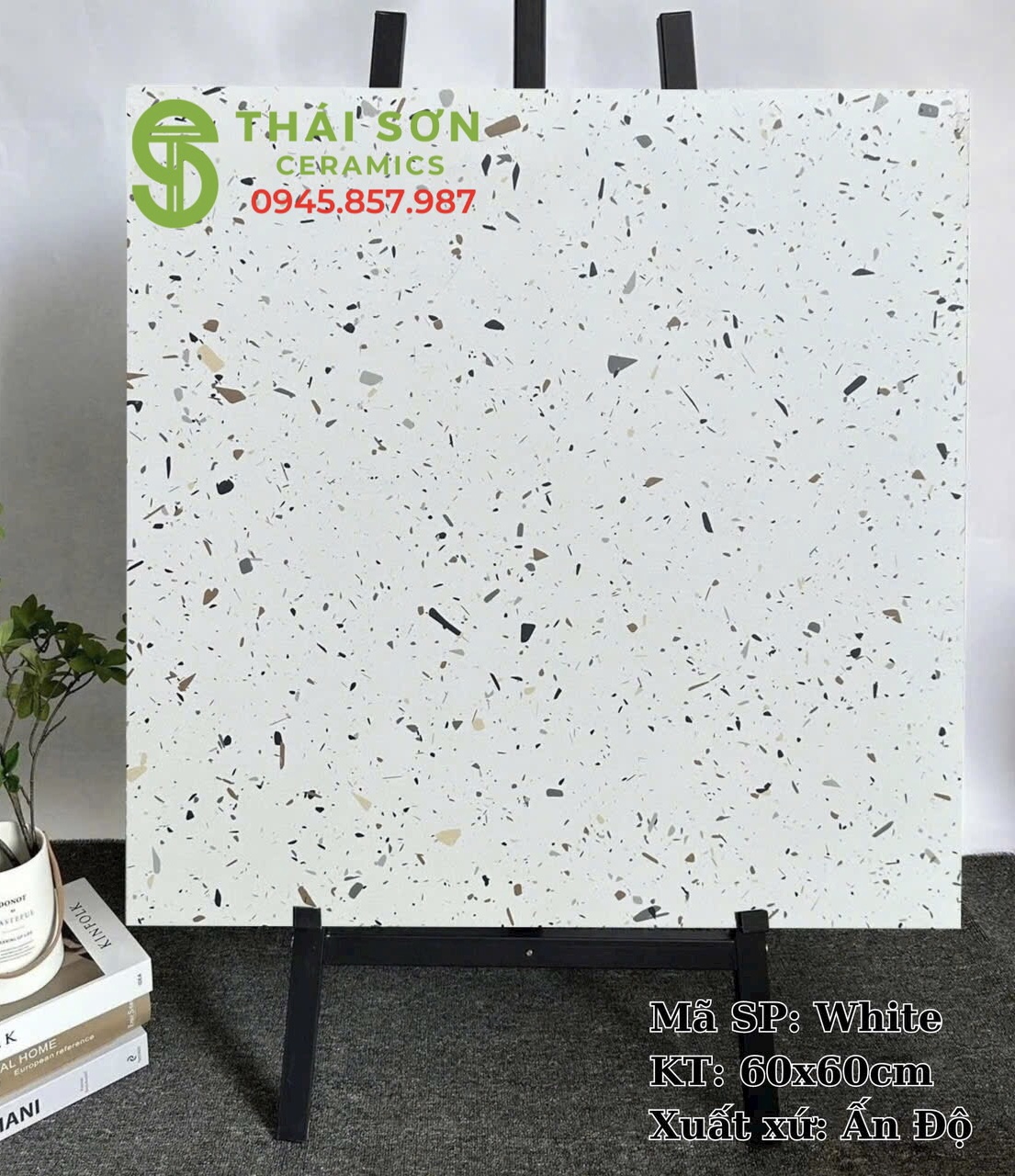 Gạch terrazzo ốp tường nhà tắm 60x60 matt mờ