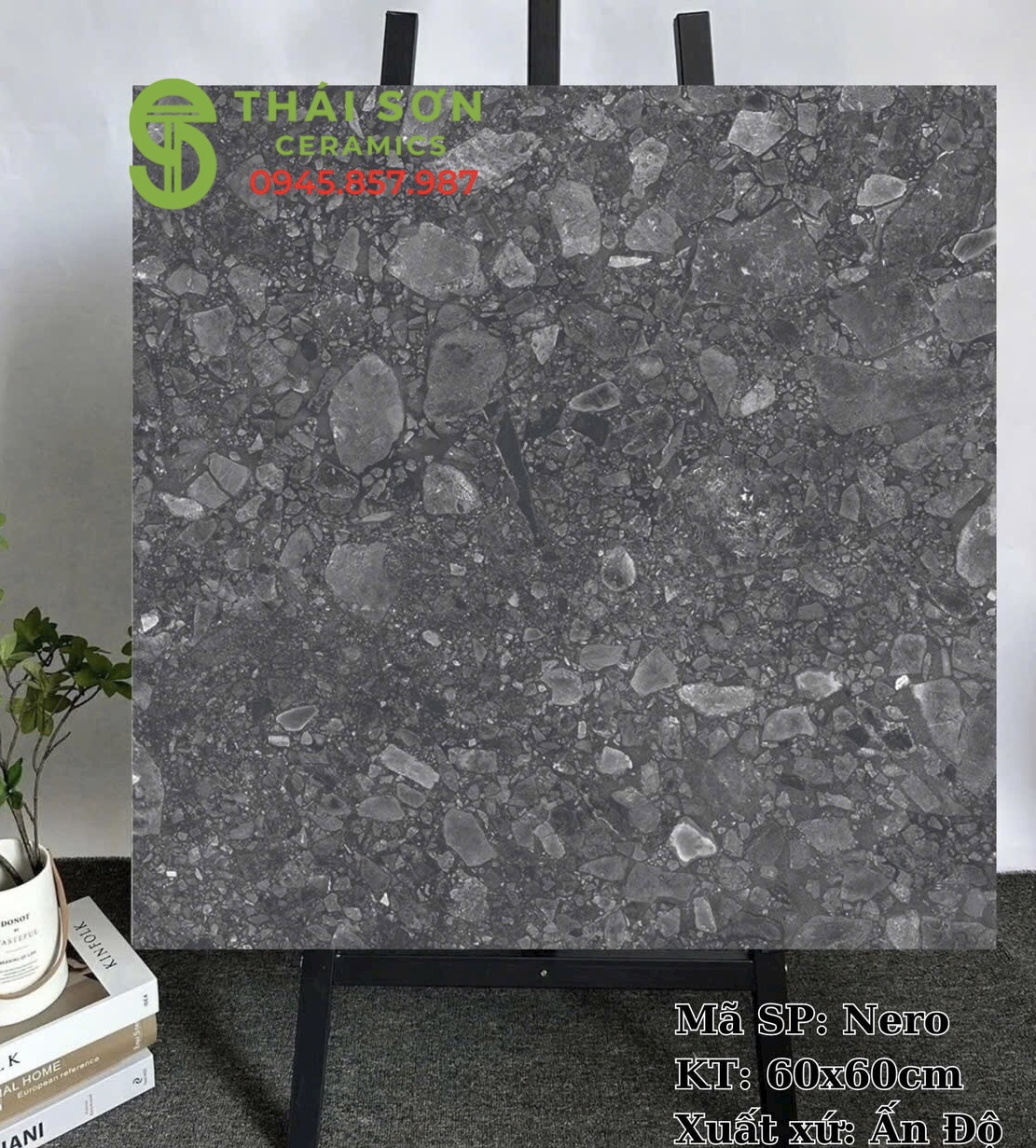 Gạch terrazzo 60x60 lát nền quán cafe cao cấp