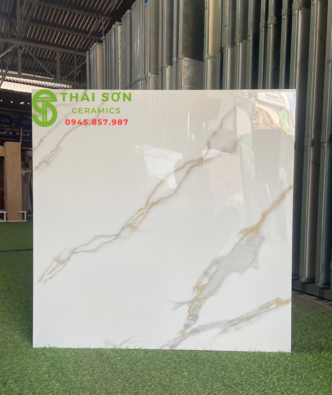 Gạch phương nam 80x80màu trắng vân vàng đẹp