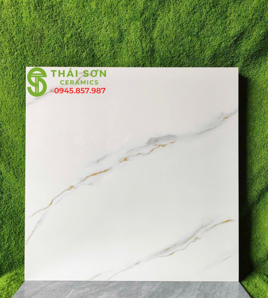 Gạch hà thanh 80x80 lát nền màu trắng vân vàng