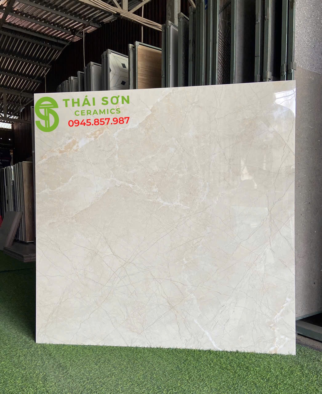 Gạch 120x120 lát nền ấn độ vân đá vàng kem