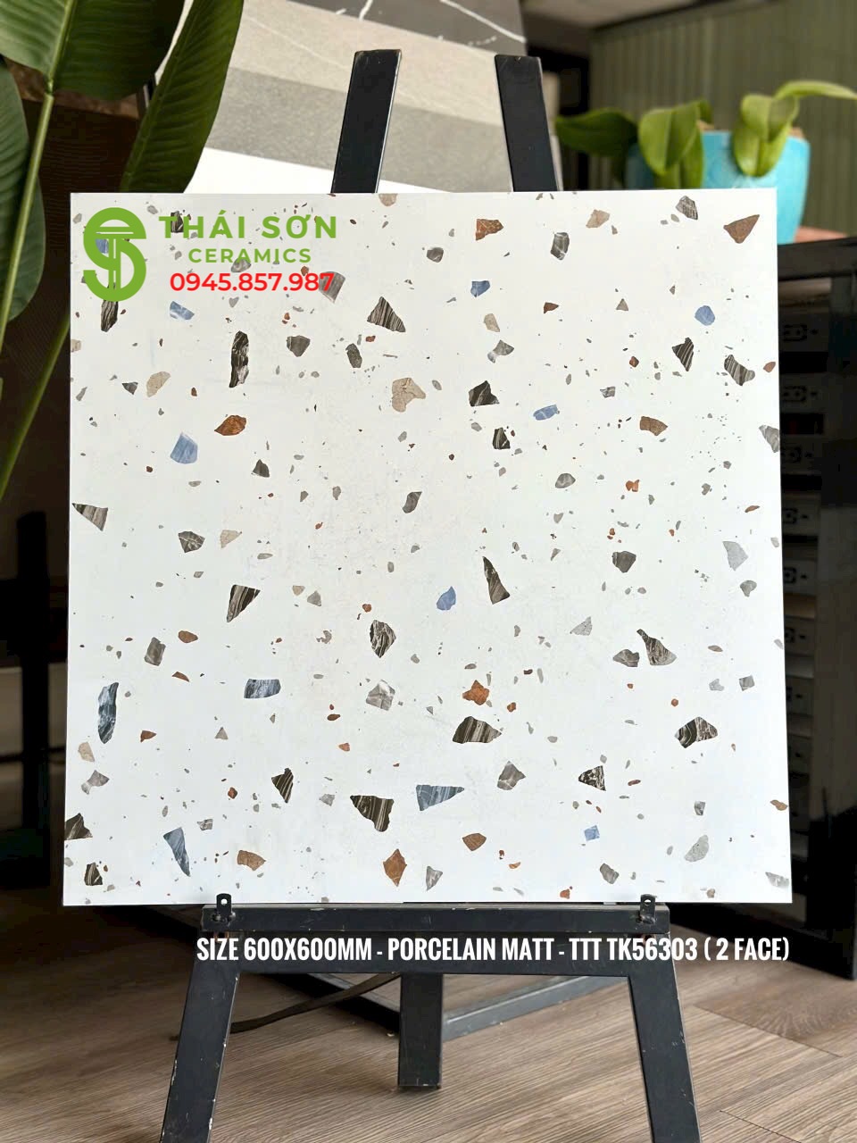 Gạch ốp lát terrazzo 60x60 đá mờ cao cấp