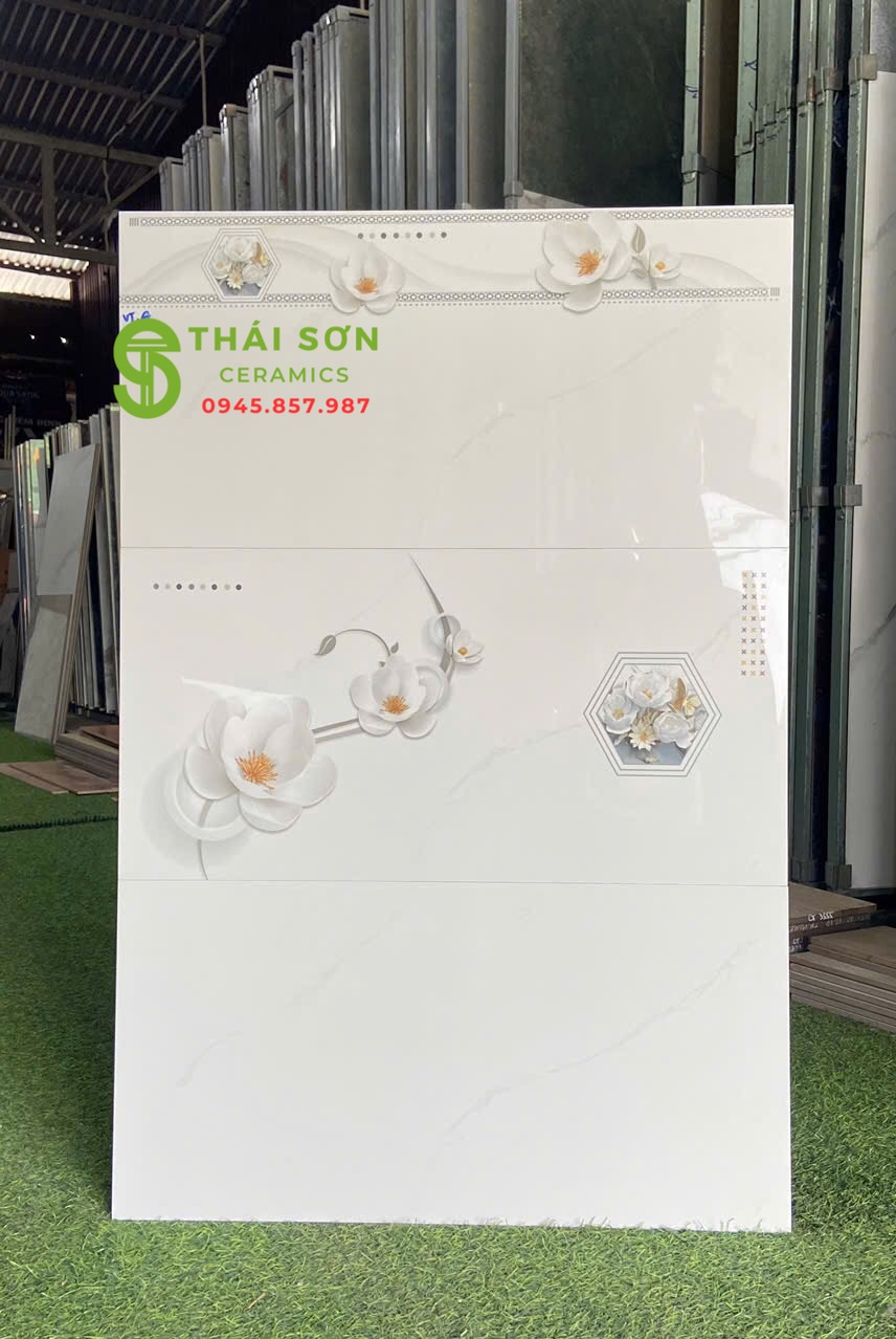 Gạch vitto 30x60 bóng kiếng màu trắng vân ốp tường