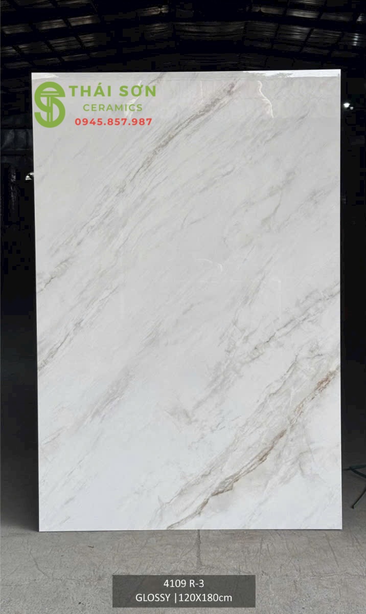 Gạch 120x180 lát nền siêu bóng ấn độ trắng vân đá