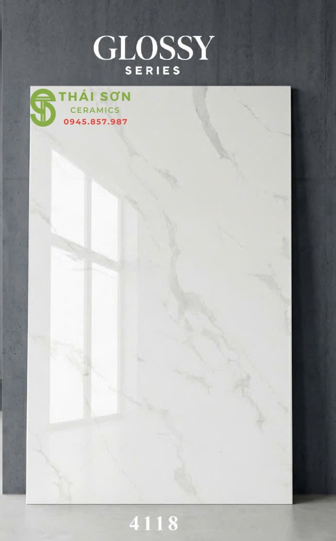 Gạch 120x180 lát nền bóng kính ấn độ Statuario Marble