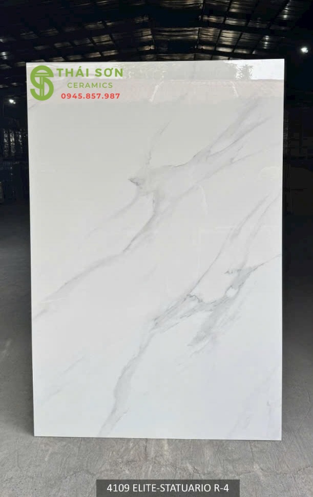 Gạch 120x180 lát nền bóng kính ấn độ trắng vân mây