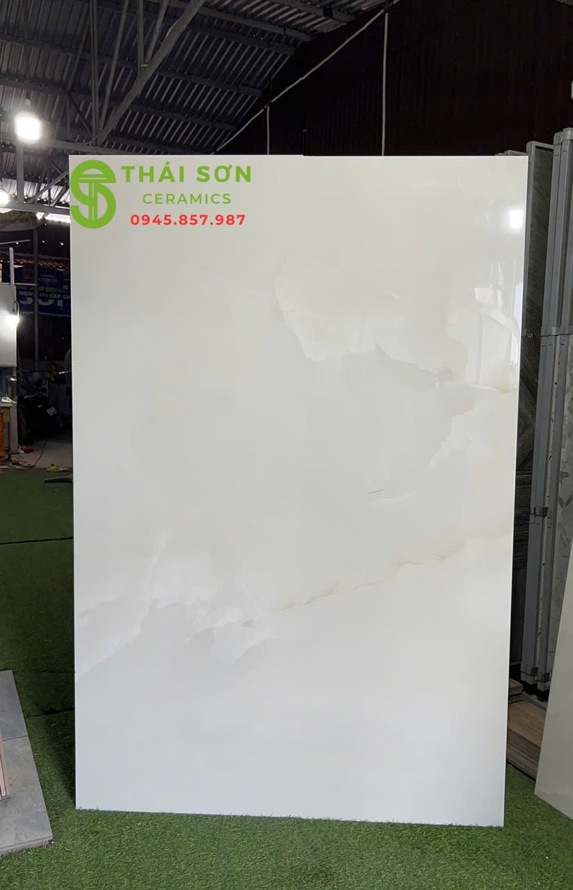 Gạch khổ lớn 120x180 bóng kiếng White Onyx 