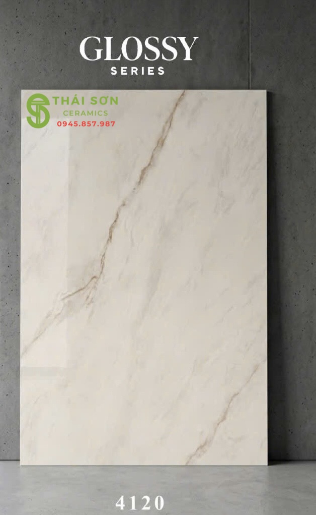 Gạch 120x180 lát nền bóng kiếng ấn độ Loris White