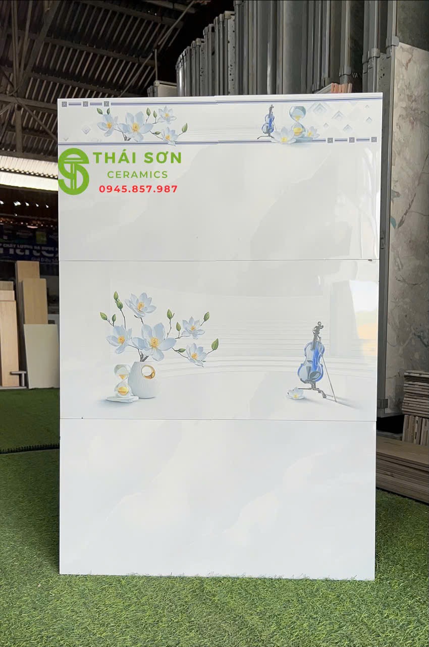 Gạch takao trắng vân đá xám 30x60 bóng kính