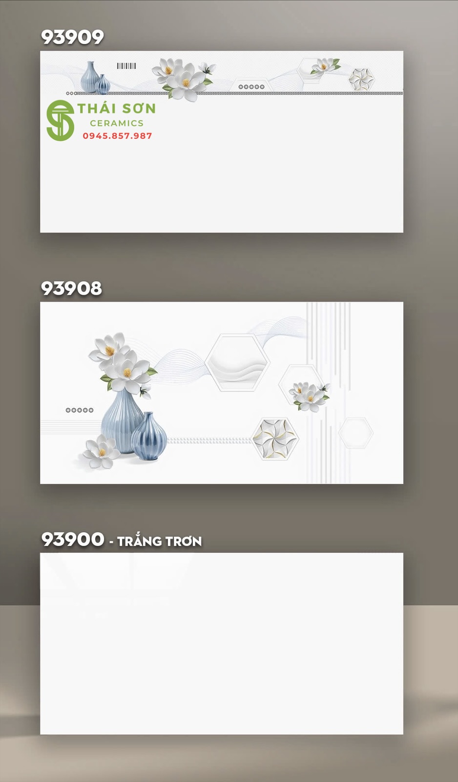 Gạch ốp tường trắng trơn 40x80 vitto bóng kính giá tốt