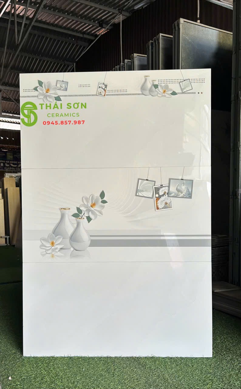 Gạch ốp tường trắng vân xám 40x80 vitto bóng kính