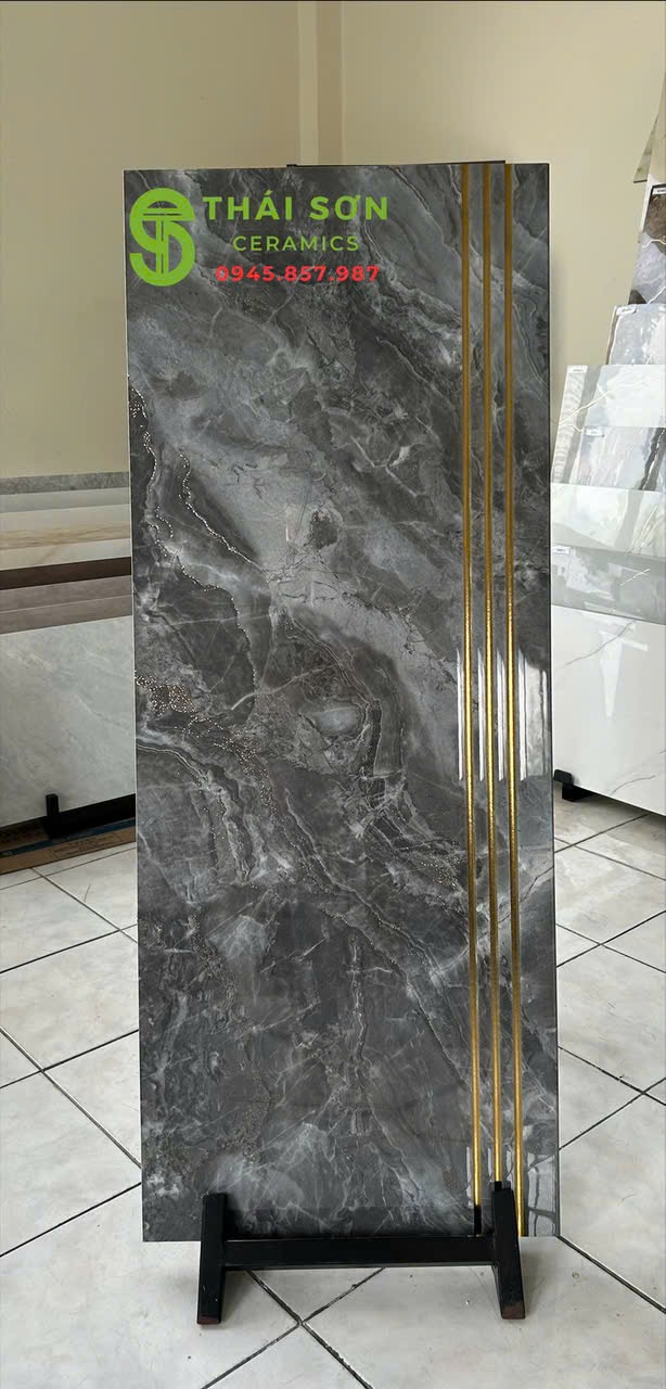 Gạch vân đá xám đen 47x120 trung quốc lát bậc cầu thang