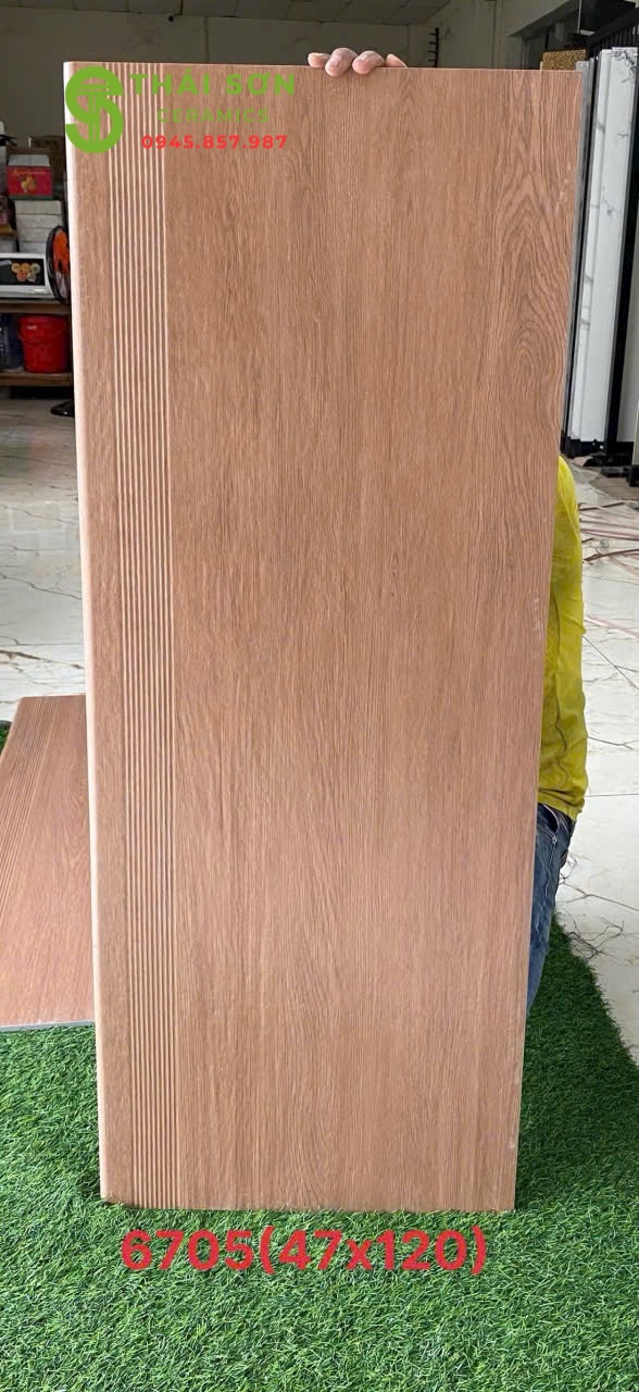 Gạch cầu thang trung quốc 47x120 vân gỗ