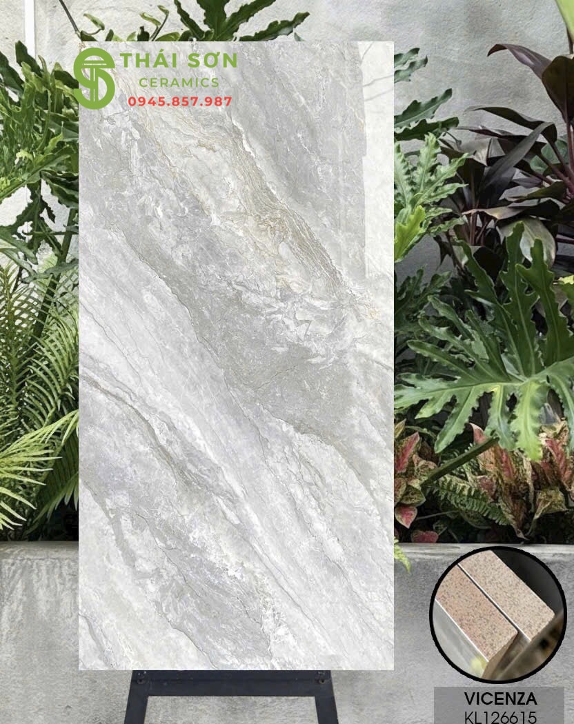 Gạch vicenza 60x120 bóng kiếng vân đá xám