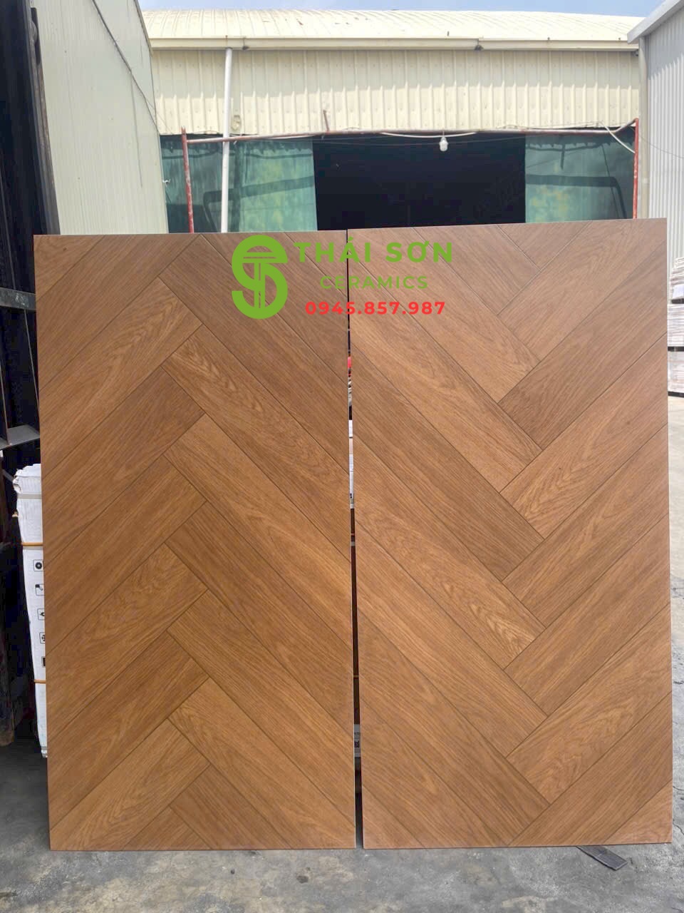 Gạch lát phòng khách 60x120 xương cá vân gỗ