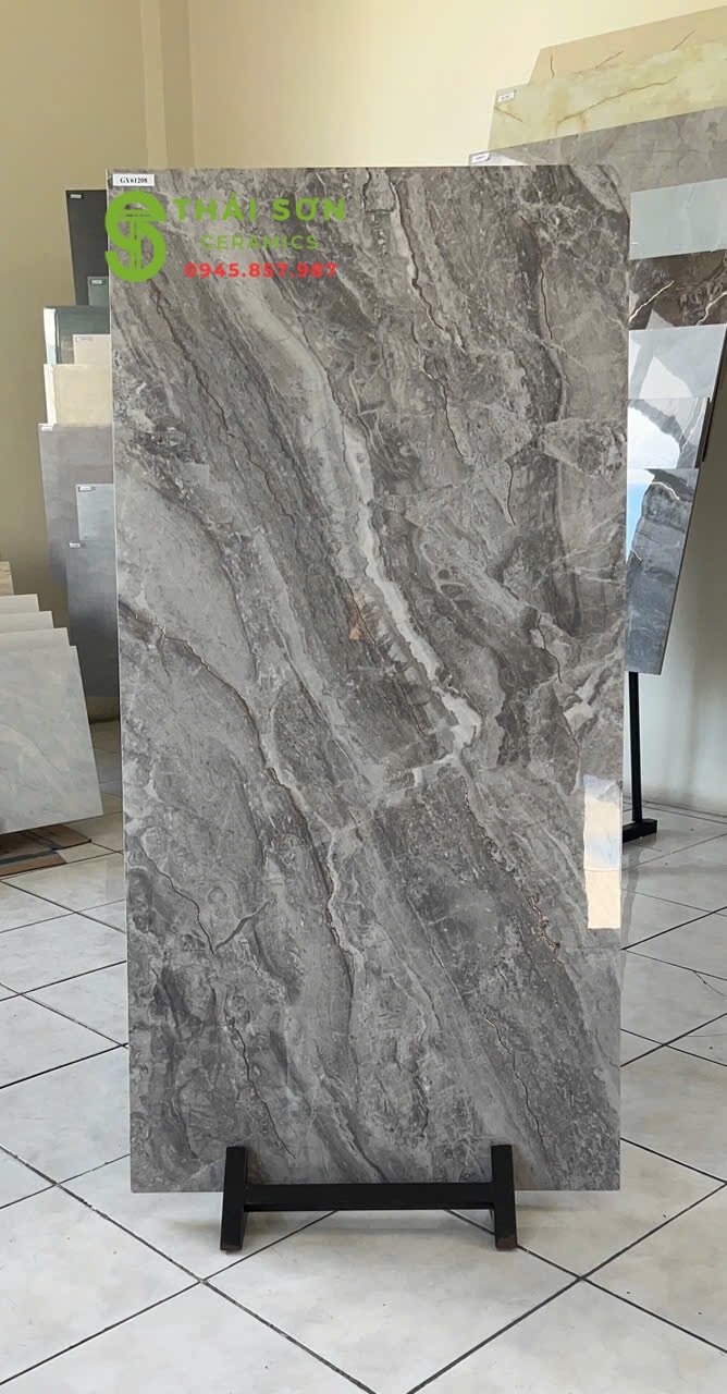 Gạch lát nền 60x120 trung quốc khắc kim màu xám đá