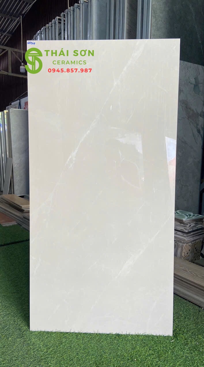 Gạch vicenza 60x120 bóng kiếng lát nền màu kem