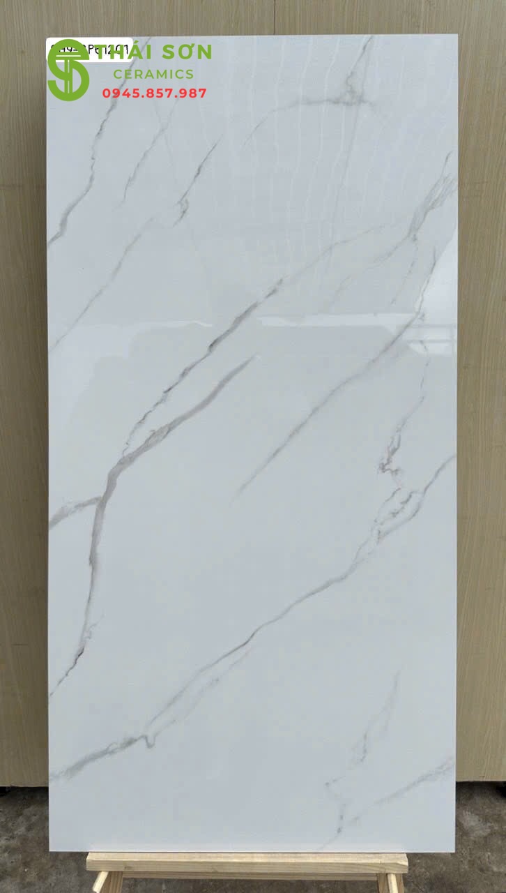 Gạch viglacera 60x120 bóng kiếng lót sàn trắng vân mây