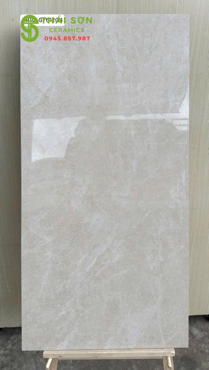 Gạch viglacera 60x120 bóng kiếng màu vàng kem