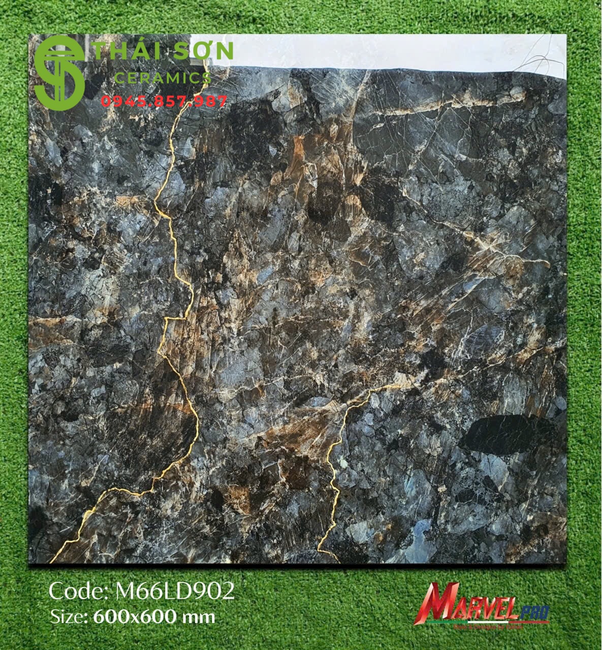 Gạch apodio lát nền 60x60 siêu bóng màu xanh đen