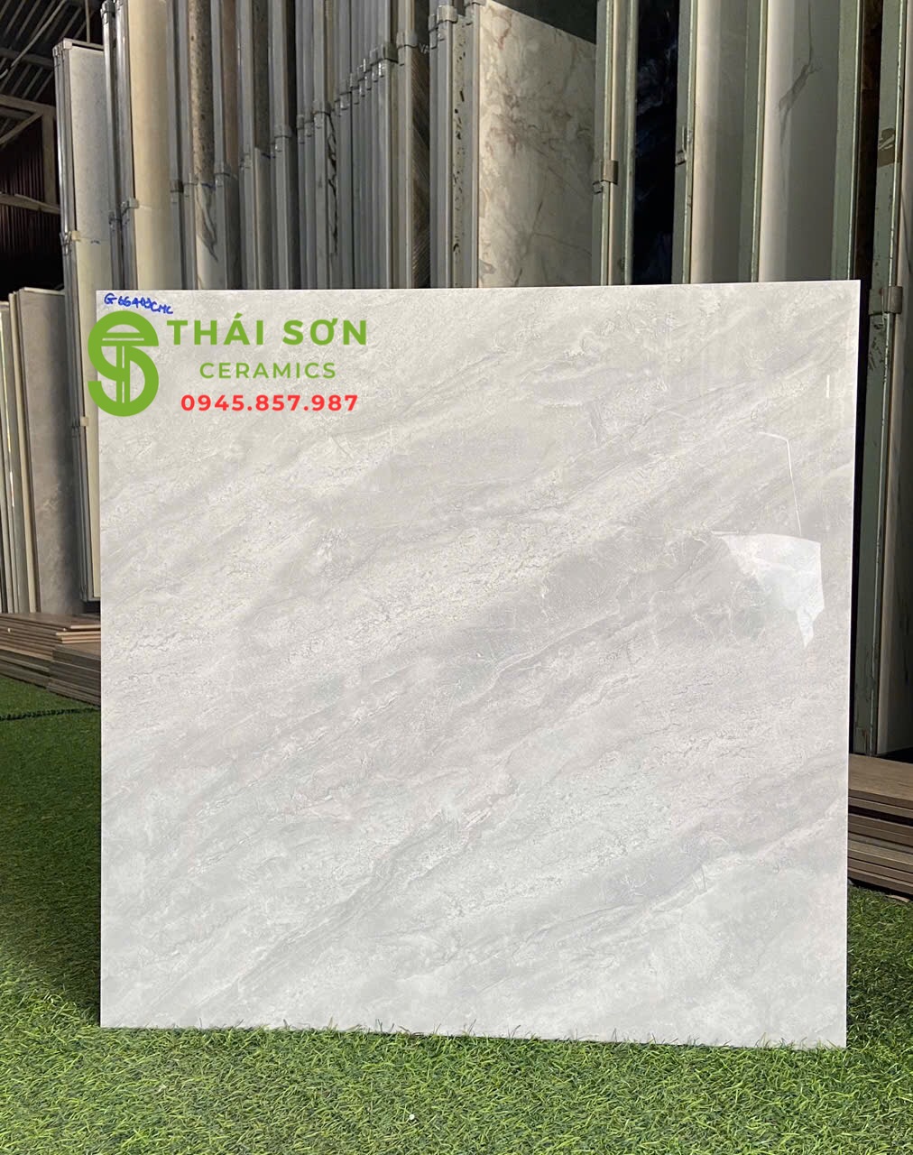 Gạch cmc 60x60 bóng kiếng xám xanh lát nền trung cư