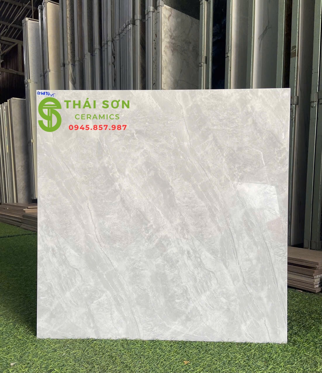 Gạch vitto bóng kiếng 60x60 lát nền vân đá xám