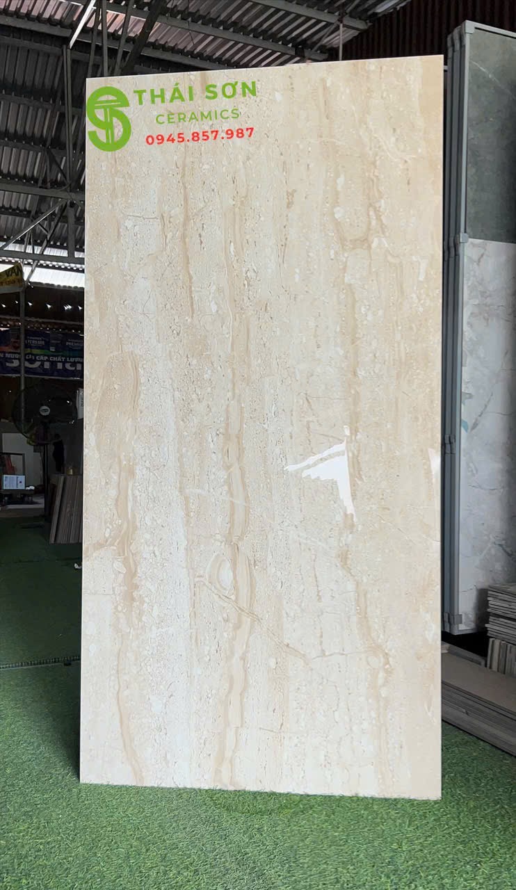 Gạch 80x160 bóng kiếng kem vàng vân gỗ