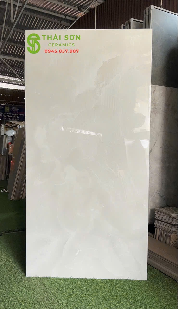 Gạch 80x160 bóng kính lát nền màu xám vân đá