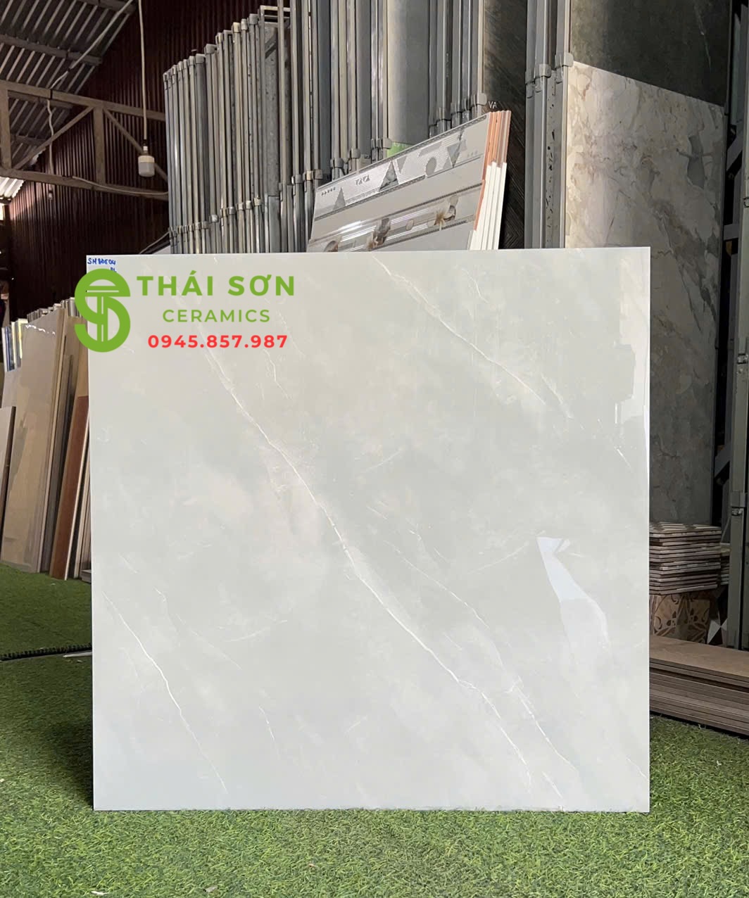 Gạch kamado 80x80 lát nền vân xám xanh