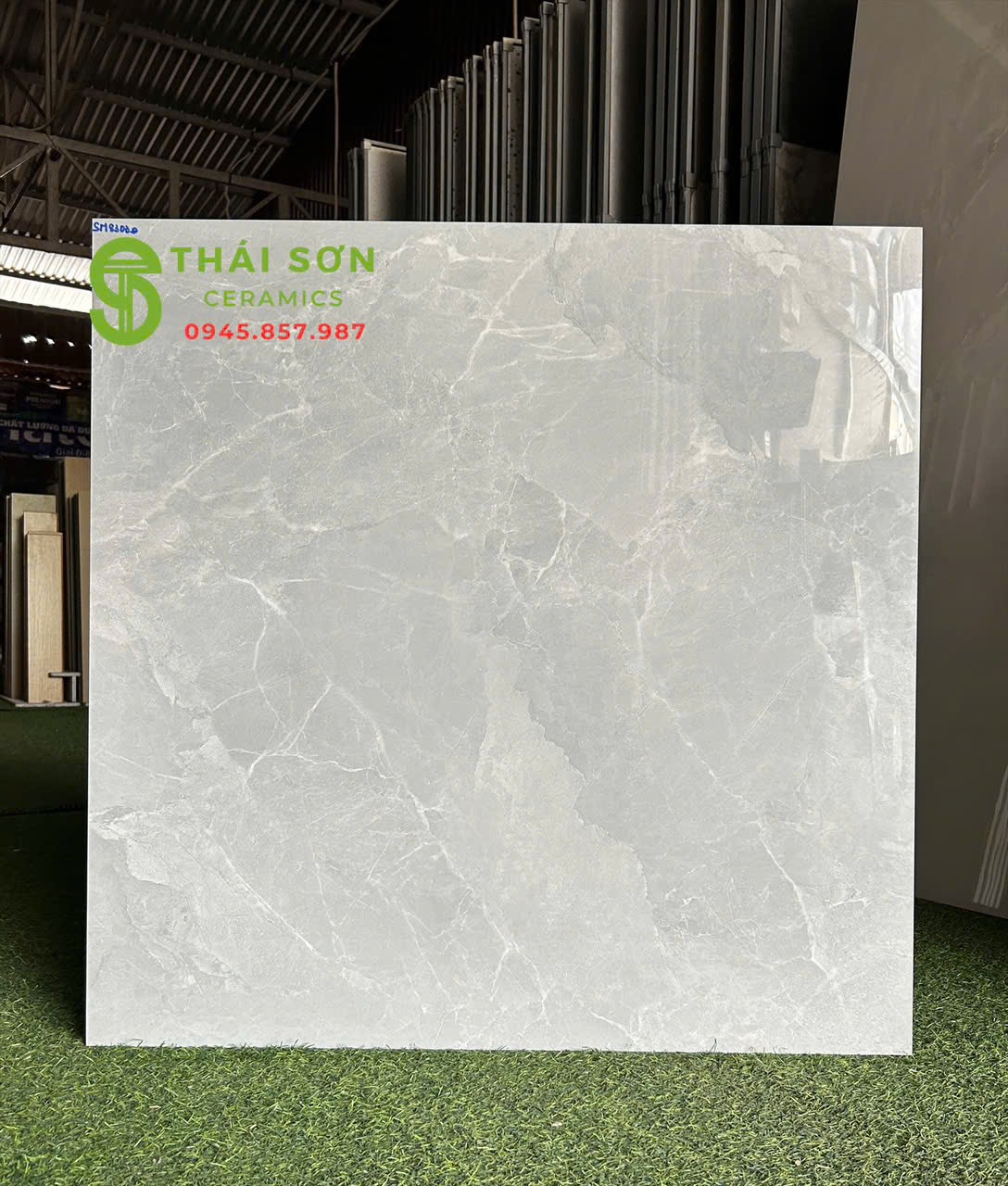 Gạch takao 80x80 bóng kiếng lát nền ghi xám marble