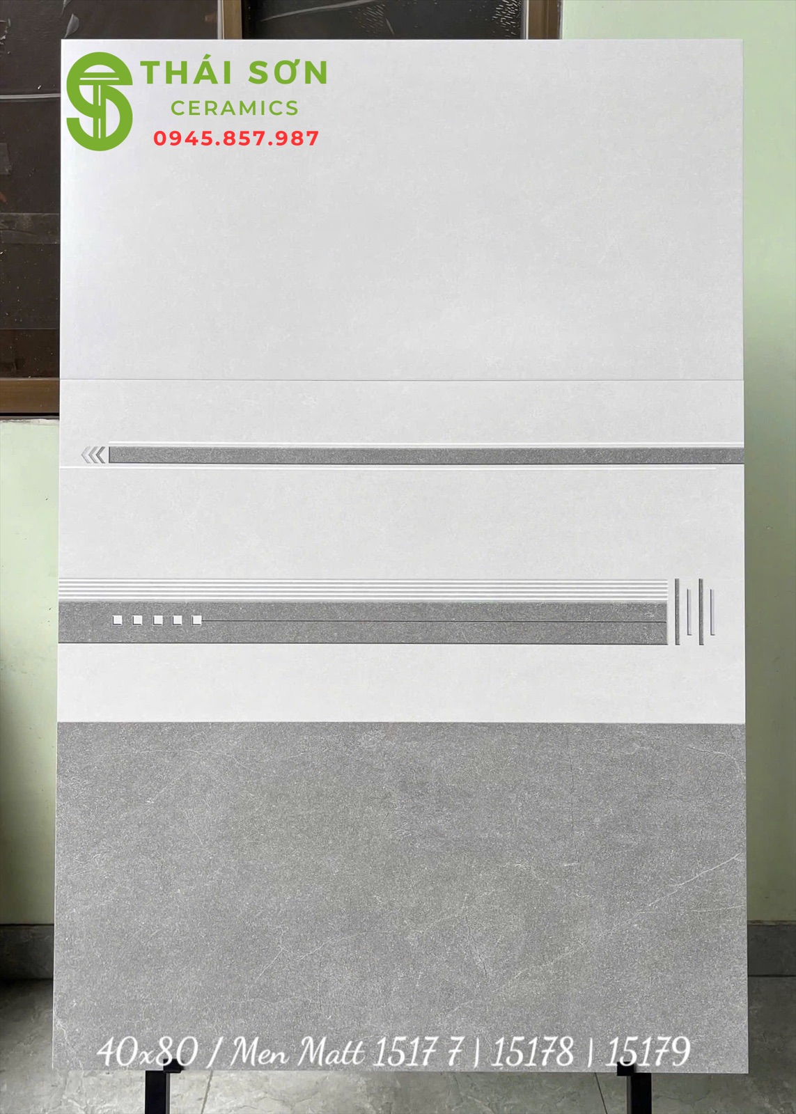 Gạch ốp tường vitto men mờ 40x80 màu xám giá rẻ