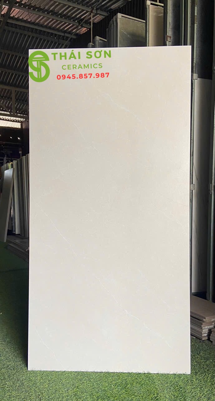 Gạch vito 60x120 ốp lát đá mờ màu vàng kem