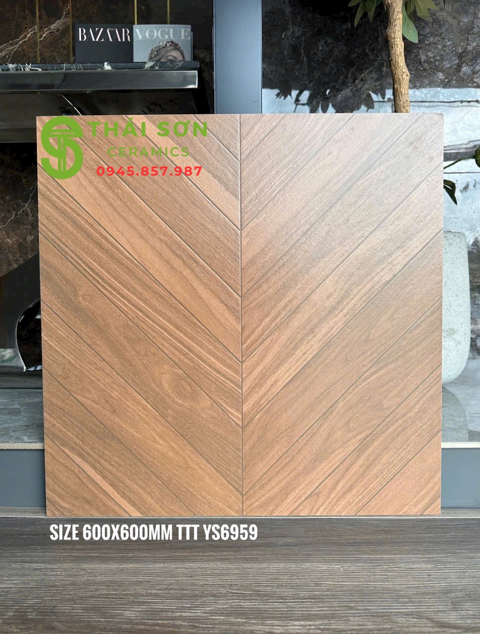 Gạch vân gỗ xương cá 60x60 trung quốc
