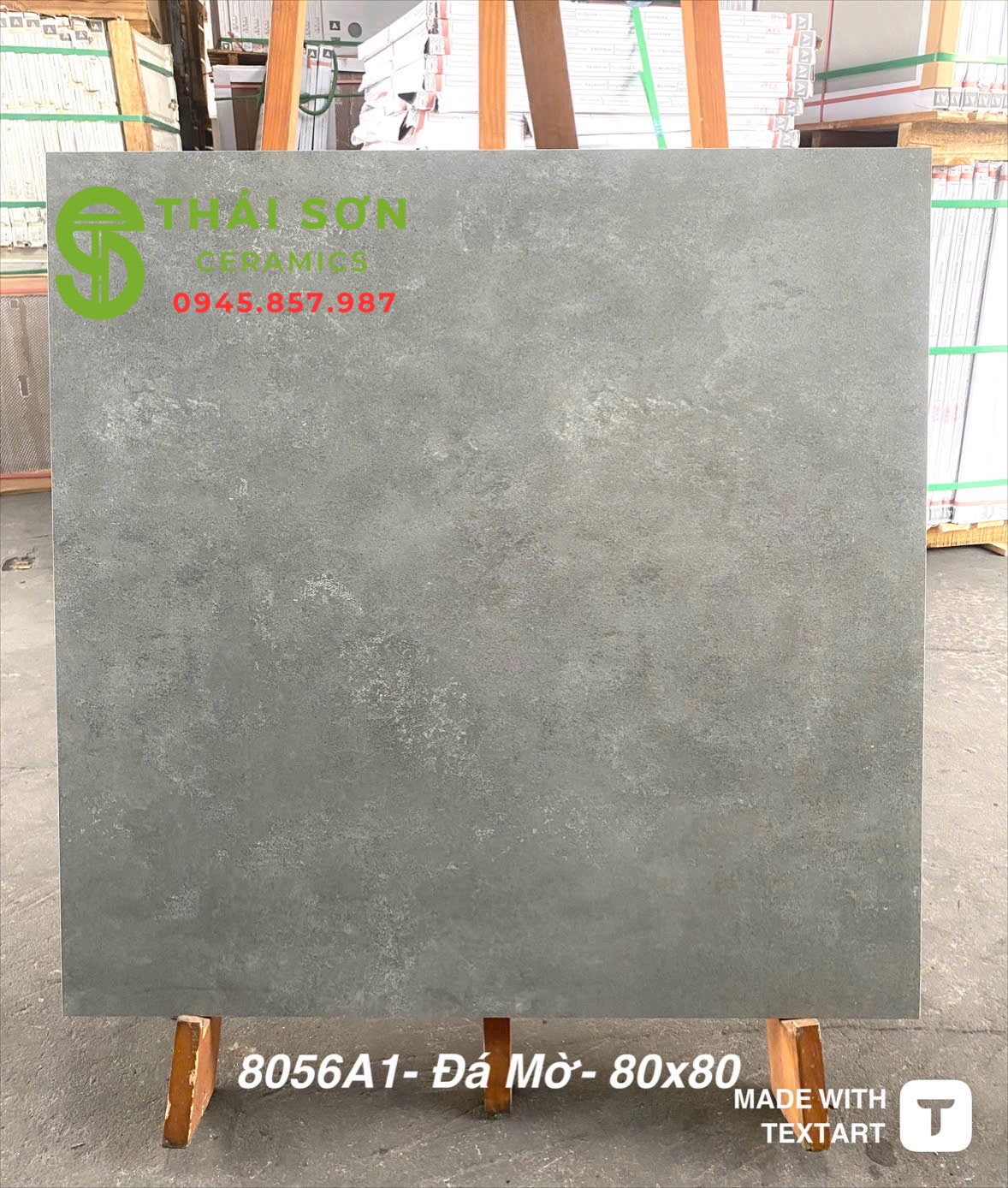 Gạch á mỹ lát nền 80x80 đá mờ vân xám xi măng sậm