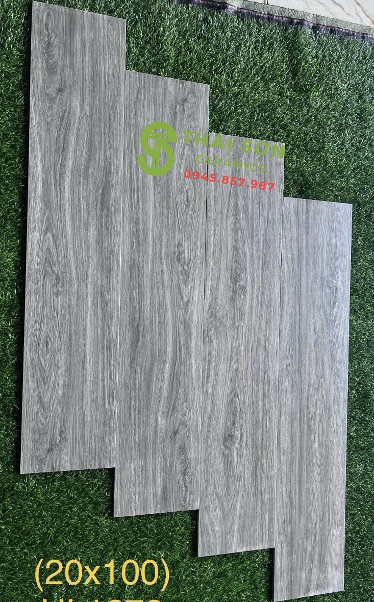 Gạch trung quốc 20x100 màu xám vân giả gỗ