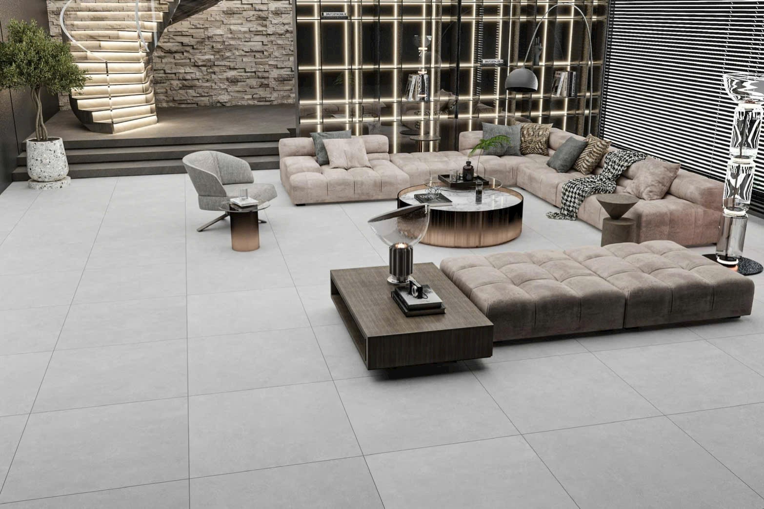 Gạch lát nền 80x80 á mỹ xám xi măng