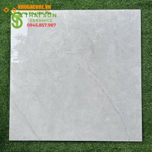 Gạch lát nền ấn độ 100x100 màu xám trắng bóng kiếng