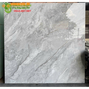 Gạch lát nền vân đá xám 100x100 khắc kim nhũ bạc 