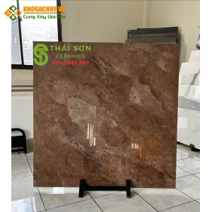 Gạch trung quốc 100x100 bóng kiếng màu nâu 