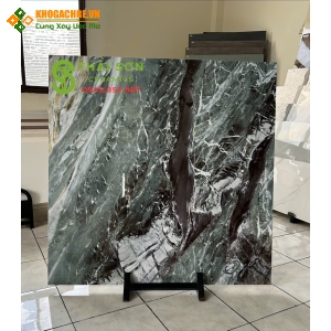 Gạch trung quốc màu xanh rêu 100x100 bóng kiếng