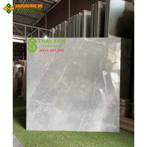 Gạch ấn độ 120x120 lát nền màu xám xanh vân trắng