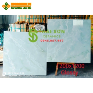 Gạch lát nền 120x120 ấn độ màu xanh bóng kiếng