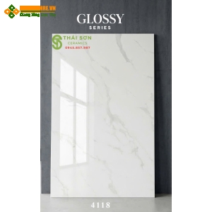 Gạch 120x180 lát nền bóng kính ấn độ Statuario Marble