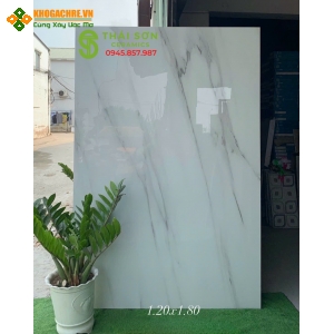 Gạch bóng kiếng trắng vân đá 120x180 ốp lát cao cấp Lâm Đồng